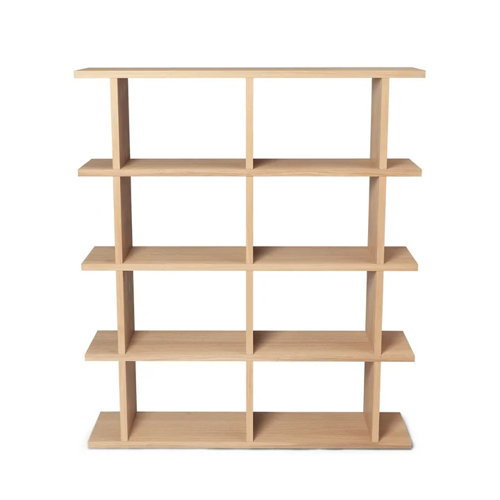 Ferm Living - Kona boekenkast 2 x 4, 122,5 x 141 cm, eiken natuur