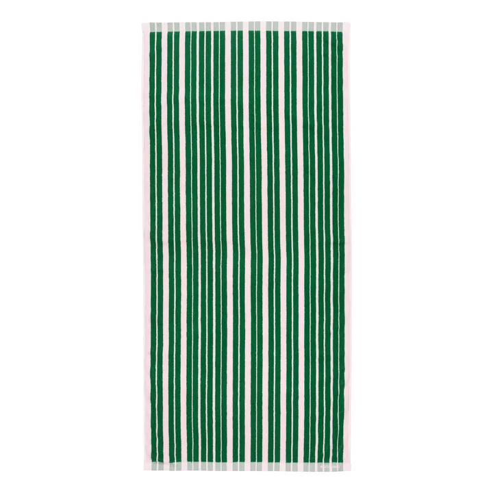 Marimekko - Raide badhanddoek, 70 x 150 cm, groen / roze