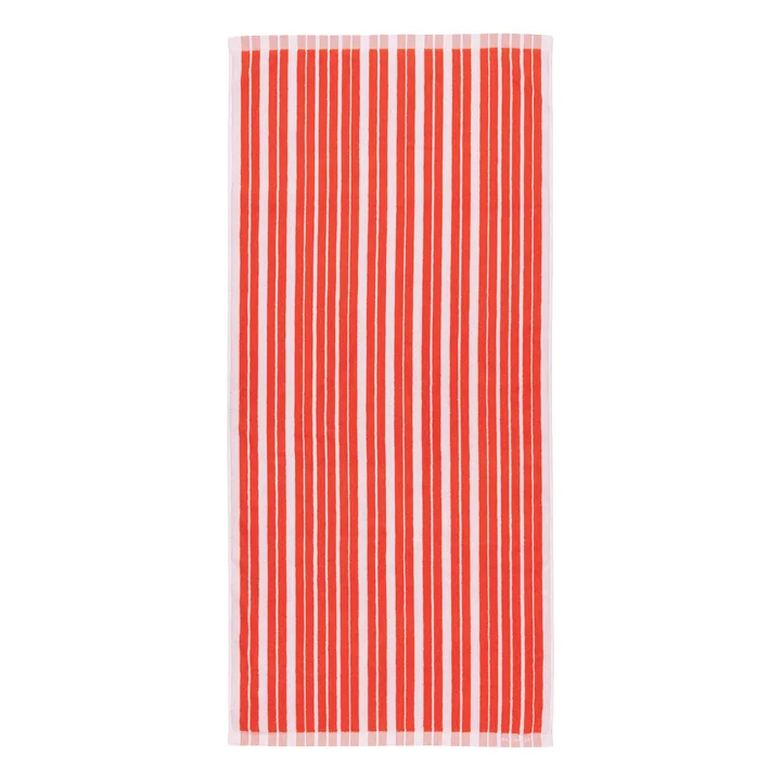 Marimekko - Raide badhanddoek, 70 x 150 cm, rood / roze
