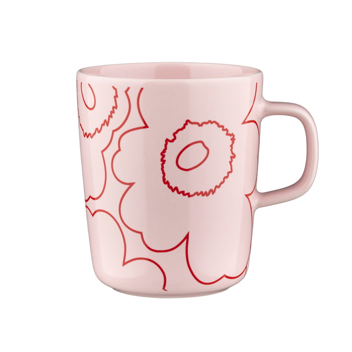 Marimekko - Oiva Piirto Unikko mok met handvat, 250 ml, roze