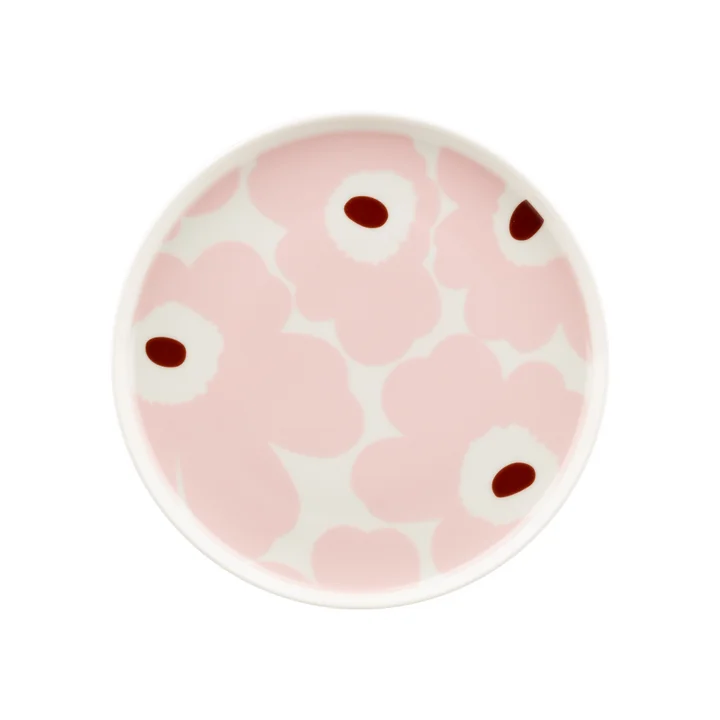 Marimekko - Oiva Unikko Bord Ø 20 cm, roze / wit