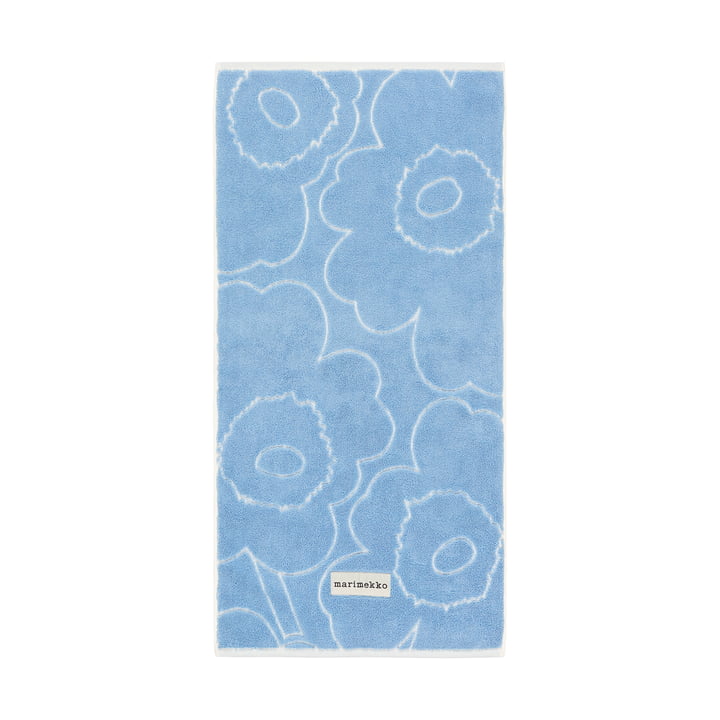 Marimekko - Piirto Unikko handdoek, 50 x 100 cm, blauw/wit