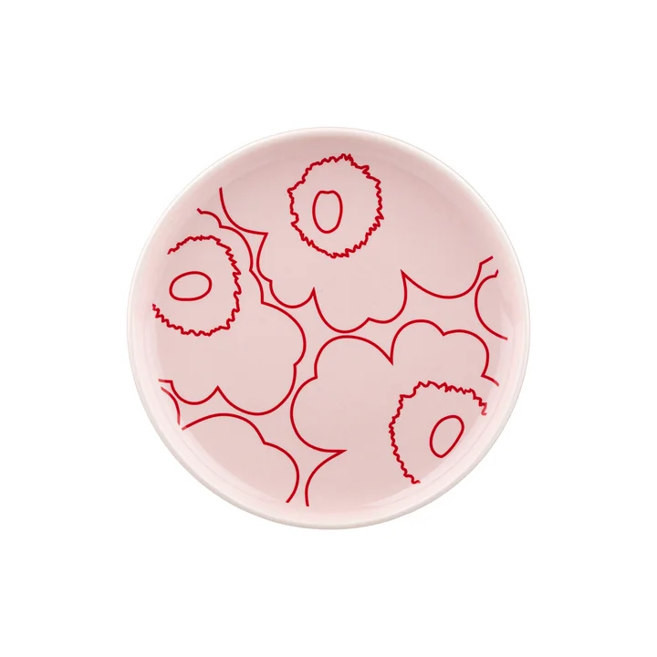 Marimekko - Oiva / Piirto Unikko bord Ø 13,5 cm, roze / rood