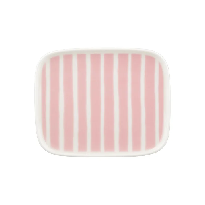 Marimekko - Oiva Piccolo bord, 15 x 12 cm, wit / roze