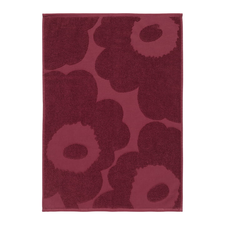 Marimekko - Unikko handdoek, 50 x 70 cm, bordeauxrood