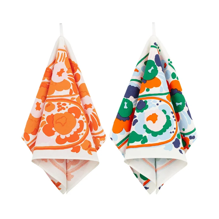 Marimekko - Karuselli theedoek, kleurrijk (set van 2)
