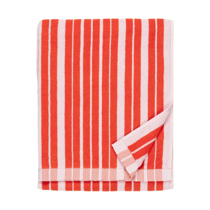 Marimekko - Raide badhanddoek, 70 x 150 cm, rood / roze