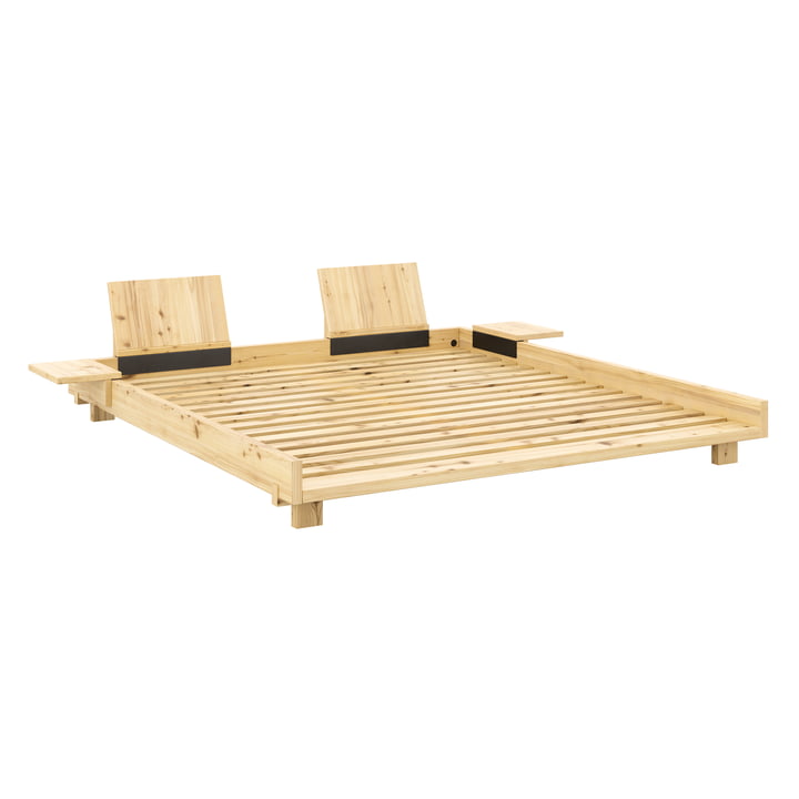 Karup Design - Sociaal bed incl. rugleuning en 2 nachtkastjes, 180 x 200 cm, blank grenen