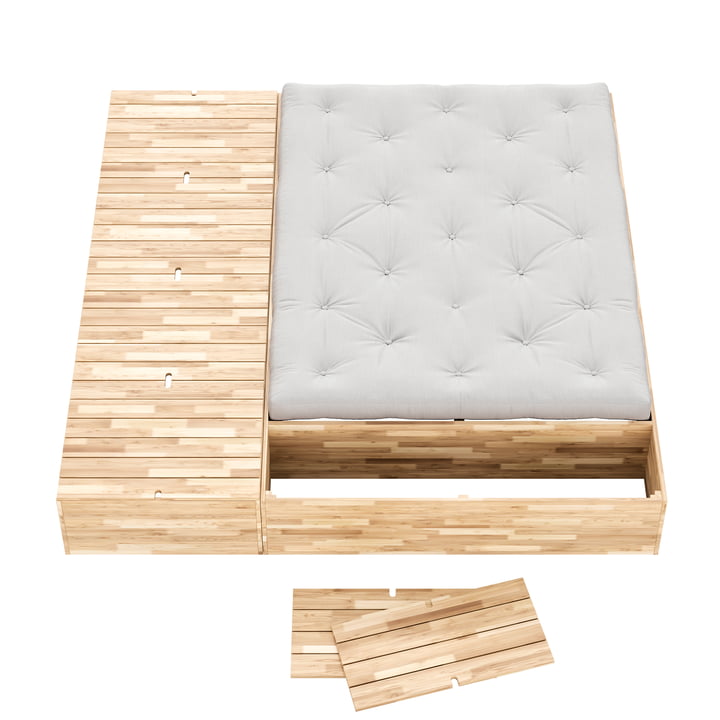 Karup Design - Kelderbed, 140 x 200 cm, blank grenen, inclusief opbergbankje