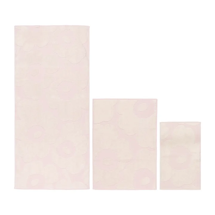 Marimekko - Unikko handdoekenset, wit / roze (3 stuks)