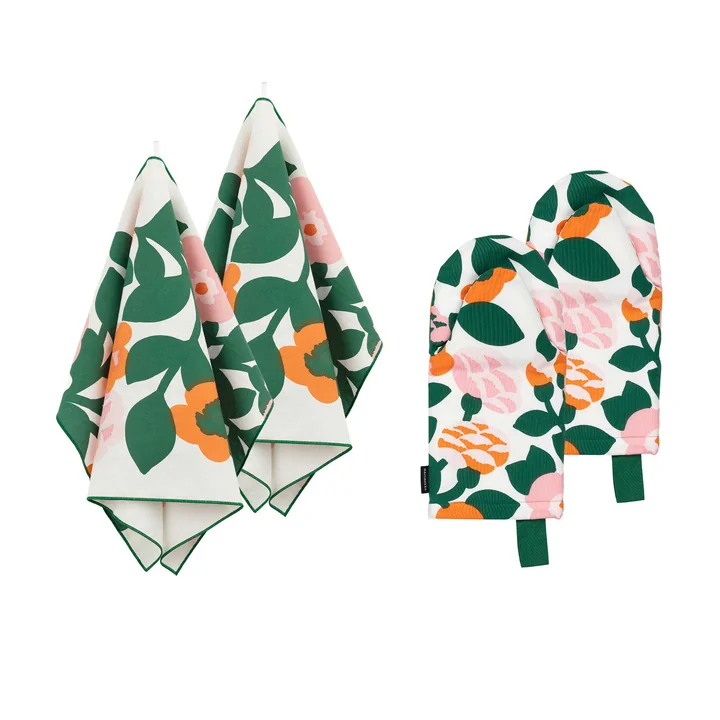 Marimekko Pieni Green Green & - Keukenset, theedoek Ovenwanten, veelkleurig (4 stuks)