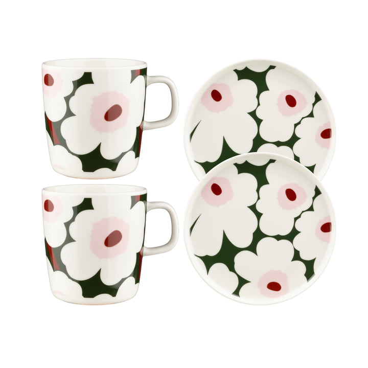 Marimekko Oiva Unikko - Ontbijtset, veelkleurig (4 stuks)