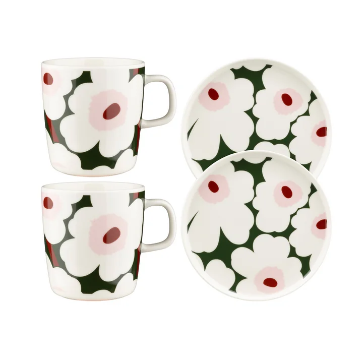 Marimekko - Oiva Unikko Ontbijtset, veelkleurig (4 stuks)