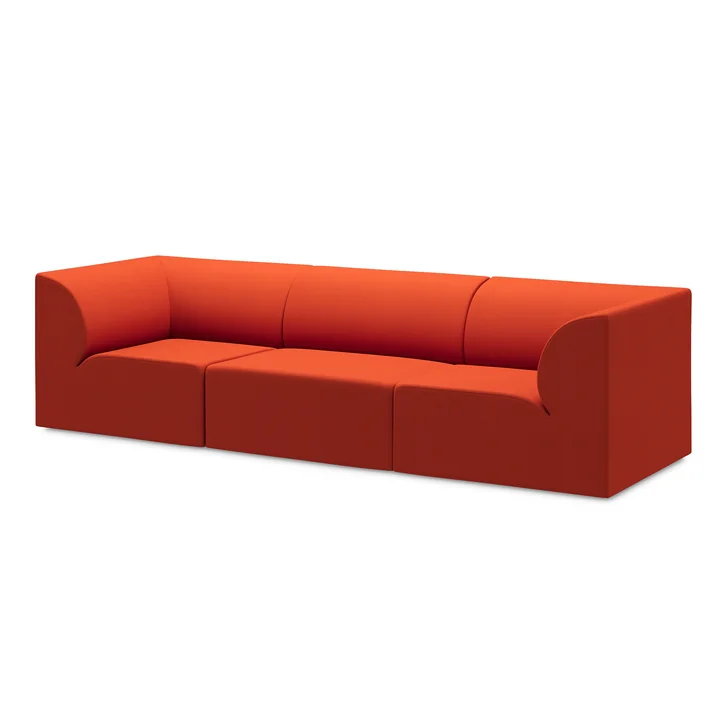 OUT Objecten van deze tijd - Weber 02 3-zitsbank, puur oranje (Vidar 4 0542 by Kvadrat)