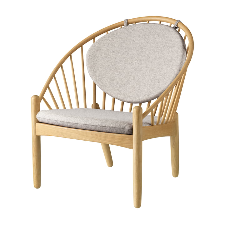 FDB Møbler - J166 Jørna fauteuil, frame naturel / lichtgrijs (Main Line Flax 02)