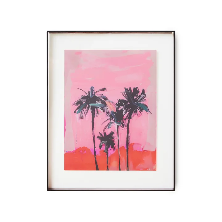 HKliving - Acryl lijst met afbeelding Palmen, 40 x 50 cm, bruin