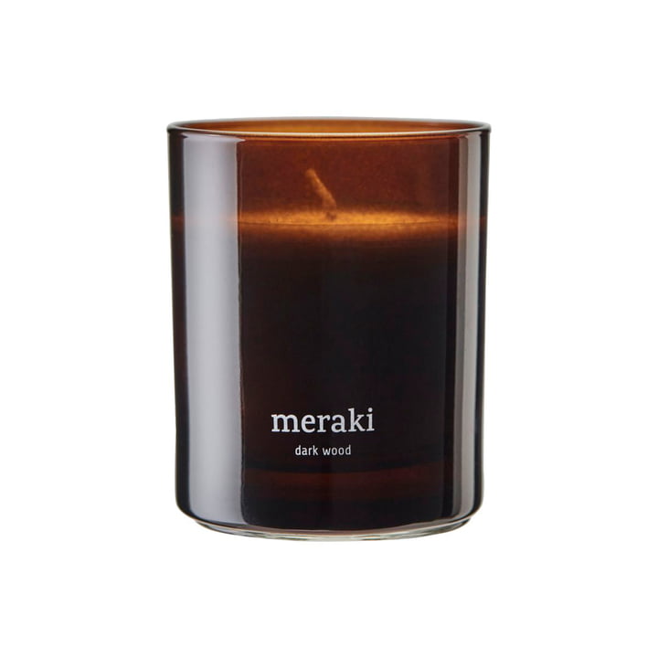 Meraki - Geurkaars, Ø 8 cm, Donker hout