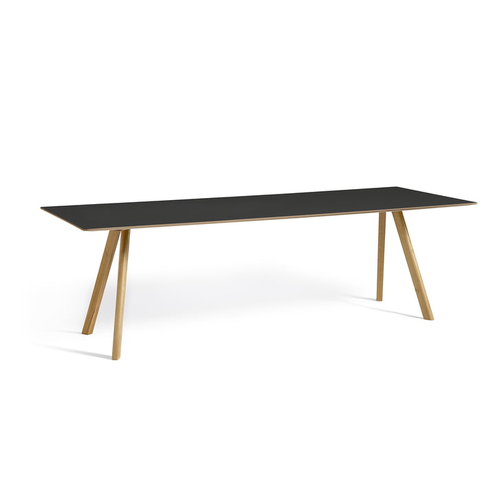 Hay Copenhague CPH30 2. - 0 Eettafel 250 x 90 cm, gelakt eiken / zwart linoleum