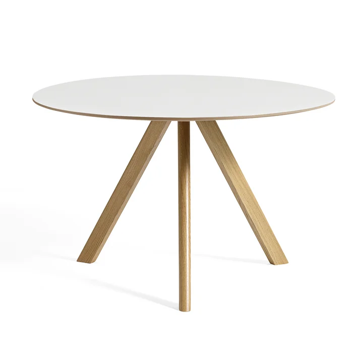 HAY - Copenhague CPH20 2. 0 Tafel Ø 120 cm, gelakt eiken / wit laminaat