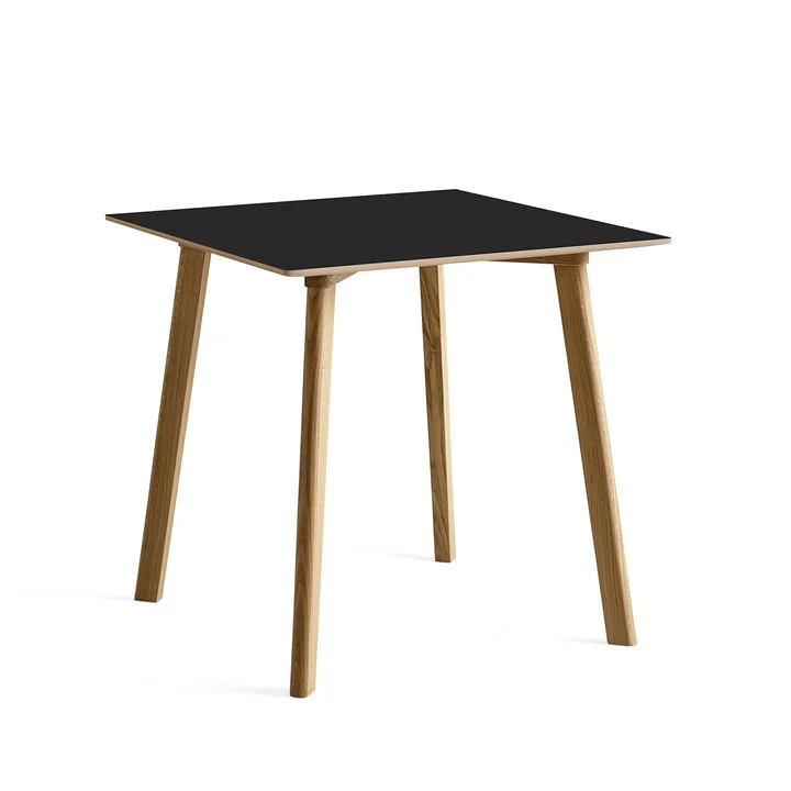 2. HAY - Copenhague CPH Deux 210 0 Eettafel 75 x 75 cm, mat gelakt eiken / laminaat inktzwart