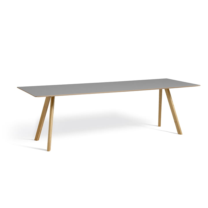 Hay Copenhague CPH30 2. - 0 Eettafel 250 x 90 cm, gelakt eiken / grijs linoleum