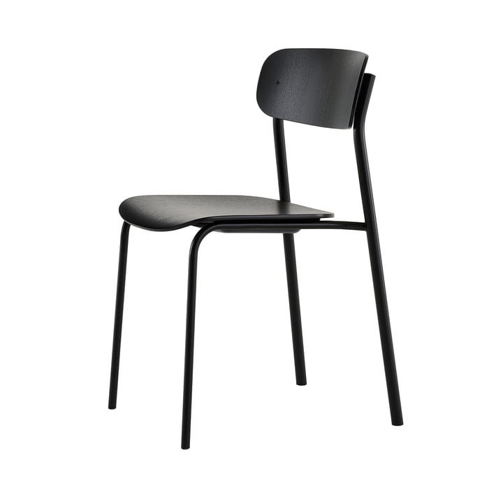 Thonet - S 243 Stoel, gitzwart (RAL 9005) / zwart gebeitst eiken (TP 29)