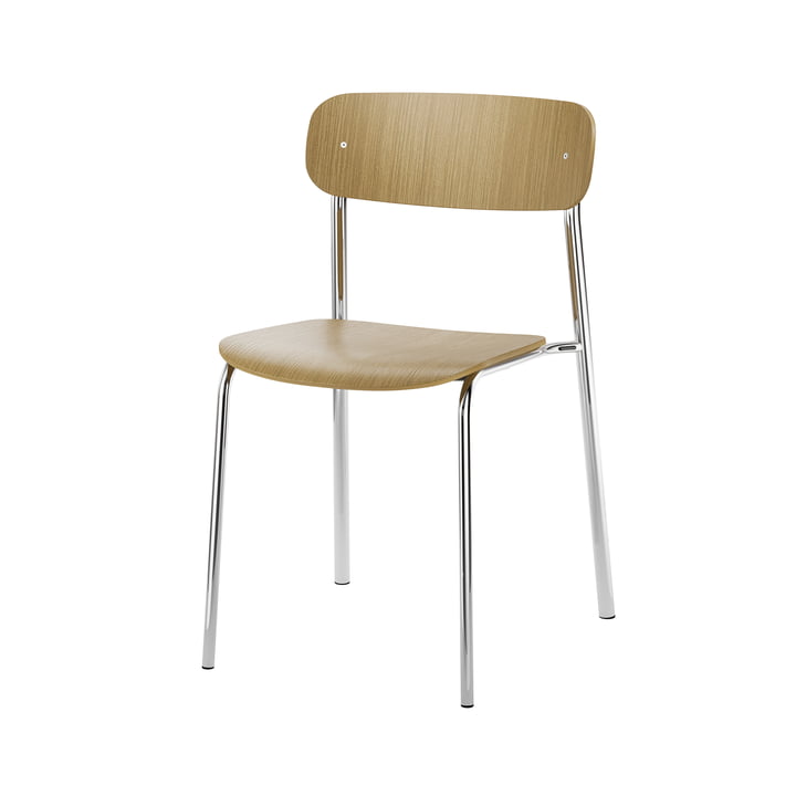 Thonet - S 243 Stoel, chroom / eiken blank gelakt