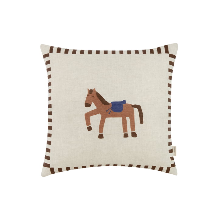 Nobodinoz - Vibes kussen 40 x 40 cm, paard, houtskool