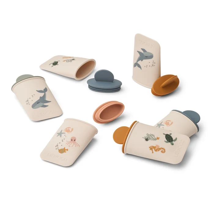 LIEWOOD Malik - Mini ijsvorm, zeewezen, zandkleurig (set van 6)