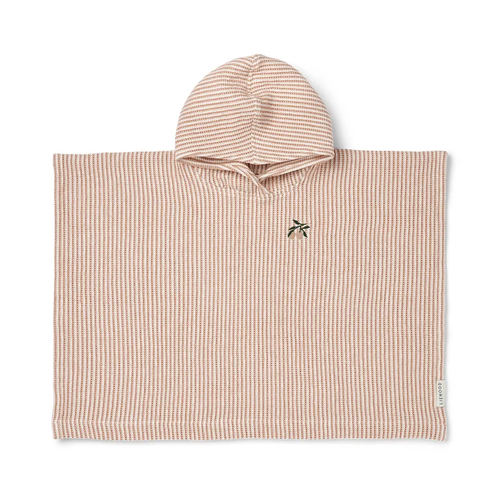 LIEWOOD Paco - Badponcho, gestreept, toscane rose / crème de la crème