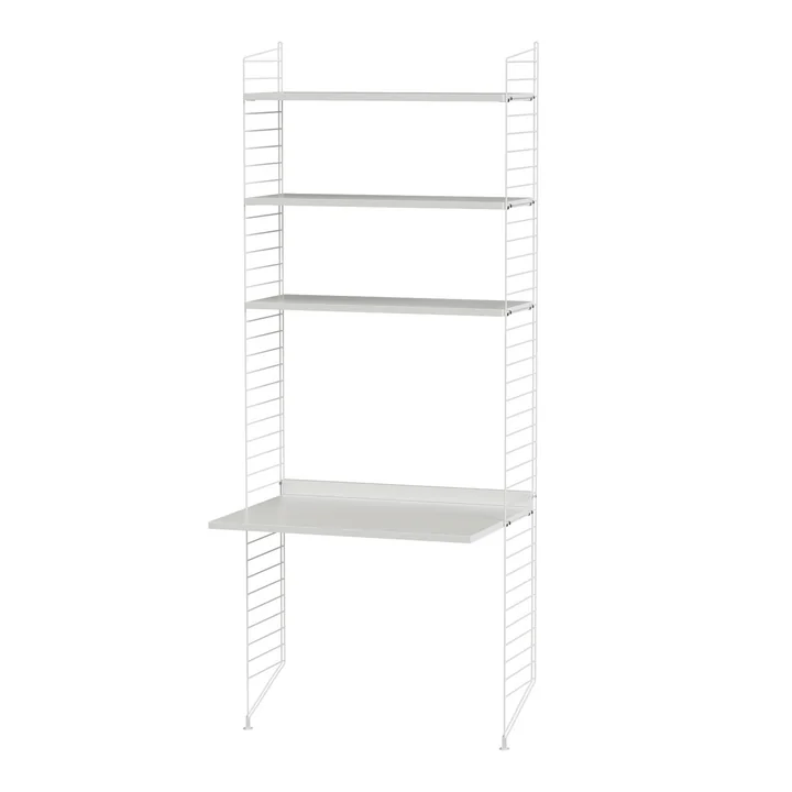 String - Werkplekcombinatie, 78 x 200 x 30 cm, wit