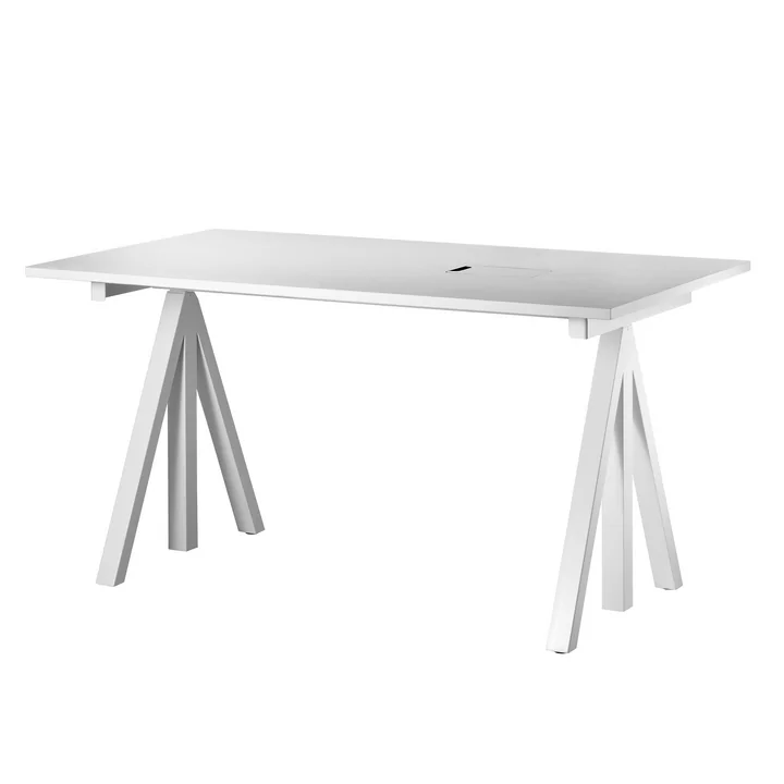 String Works - Bureau, wit, tafelblad 140 x 78 cm