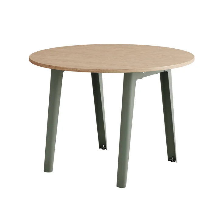 TipToe NEW MODERN - ronde eettafel Ø 110 cm, eik / eucalyptus grijs