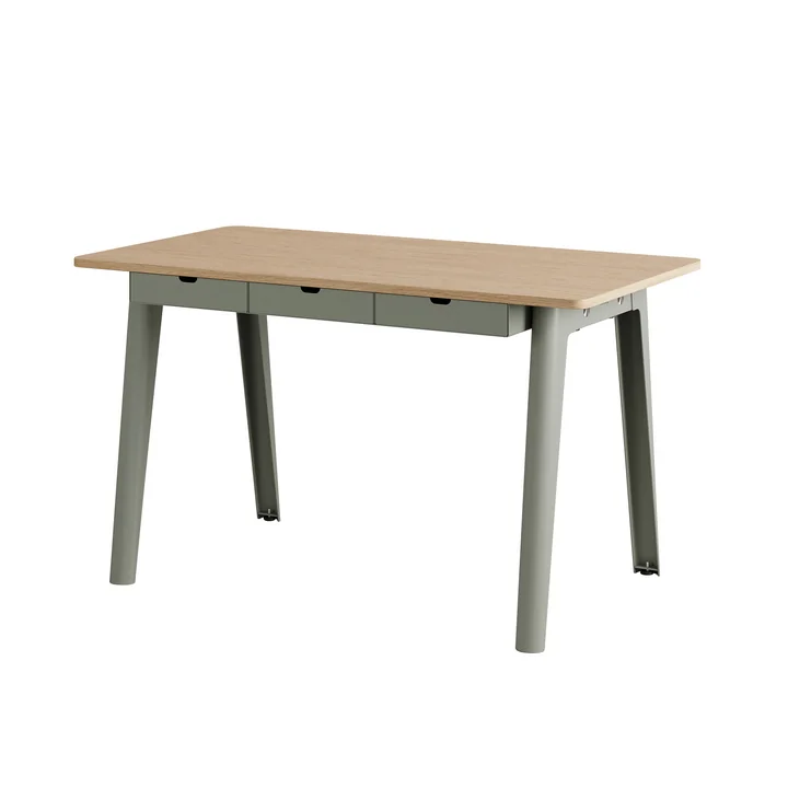 TipToe NEW MODERN - Bureau met laden, 75 x 130 cm, berken / eucalyptus grijs