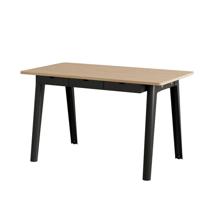 TipToe NEW MODERN - Bureau met laden, 75 x 130 cm, berken / grafietzwart