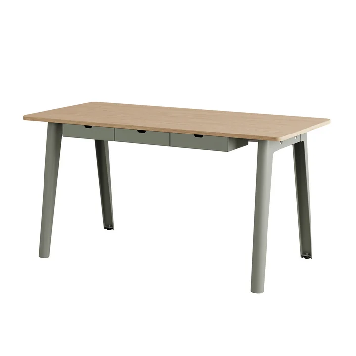 TipToe NEW MODERN - Bureau met laden, 75 x 150 cm, berken / eucalyptus grijs