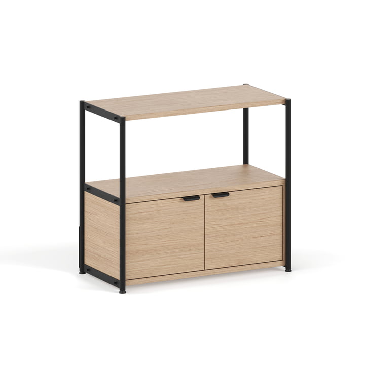 TipToe Unit - Reksysteem, H 75 x 84 cm, incl. 1 deur, eiken / grafietzwart