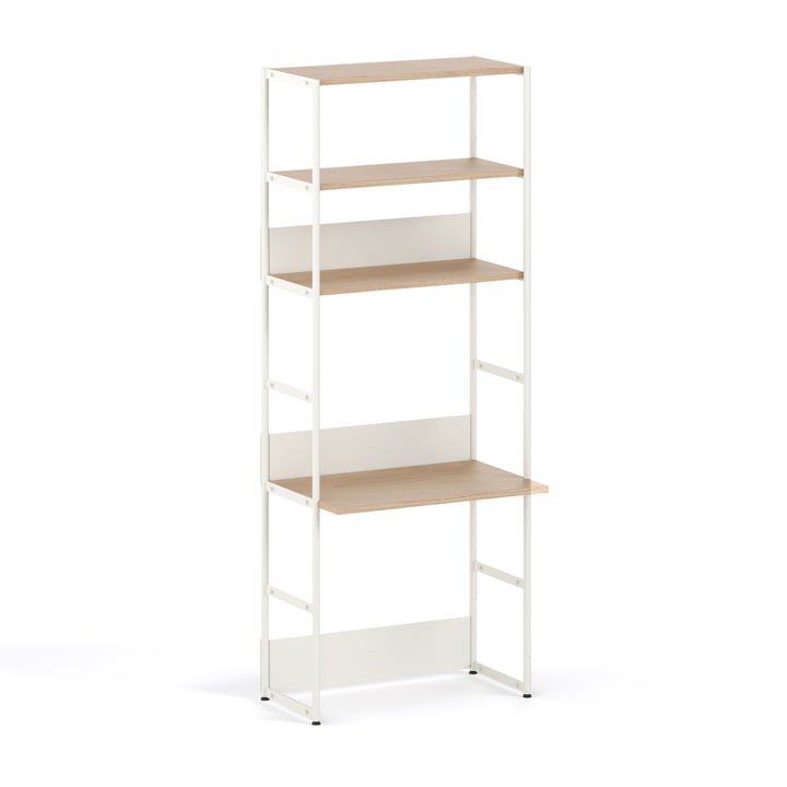 TipToe Unit - Bureausysteem, H 215 x 84 cm, eiken / roomwit