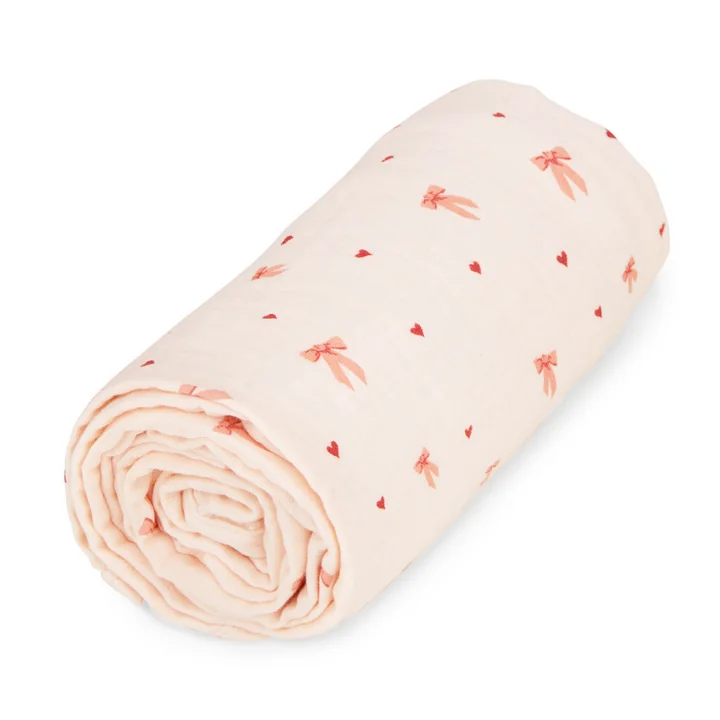 Cam Cam Copenhagen - Mousseline deken, 100 x 100 cm, strikjes