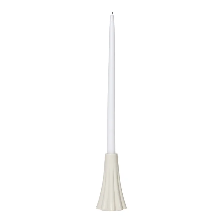 Broste Copenhagen Heli - Kaarshouder, Ø 8 x 14 cm, crème