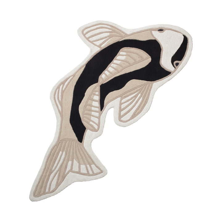 Broste Copenhagen Koi - Tapijt, zwart / beige