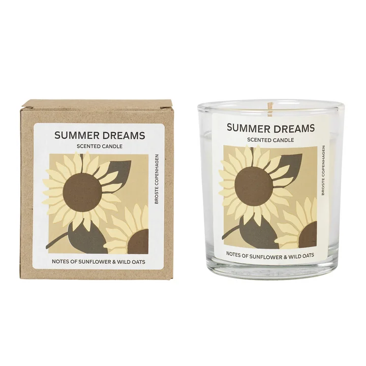 Broste Copenhagen - Geurkaars Summer Dreams, Ø 7,4 x H 8,3 cm, wit