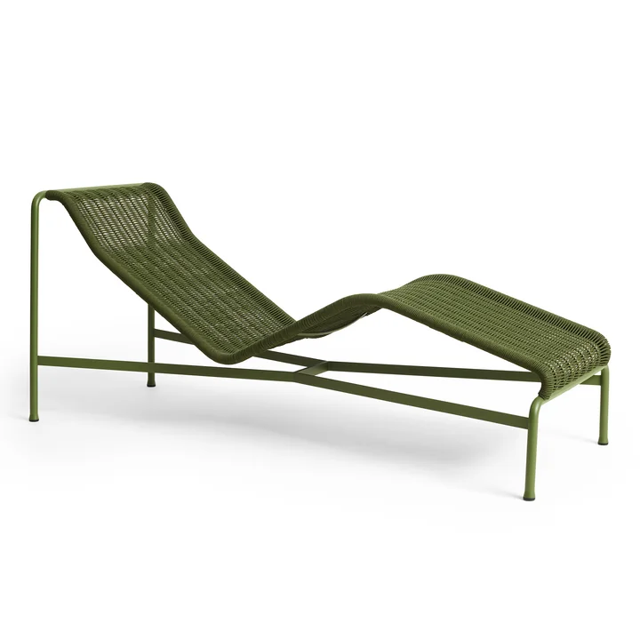 HAY Palissade Cord Chaise Longue - Ligstoel, olijf