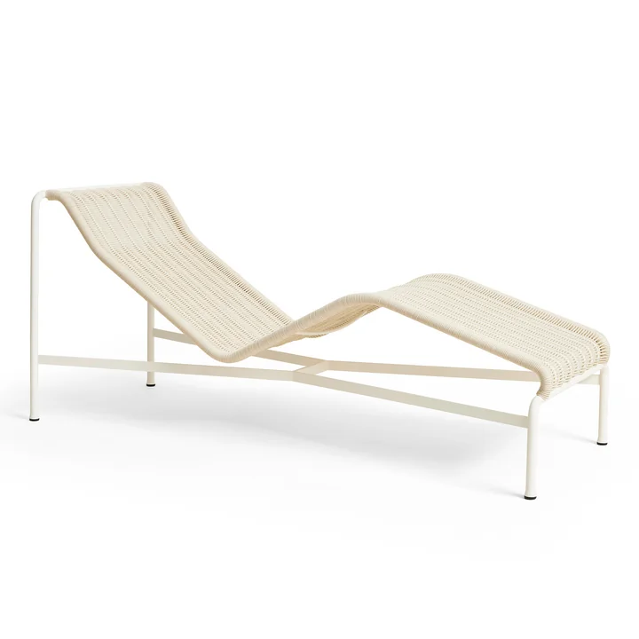 HAY Palissade Cord Chaise Longue - Ligstoel, crème wit