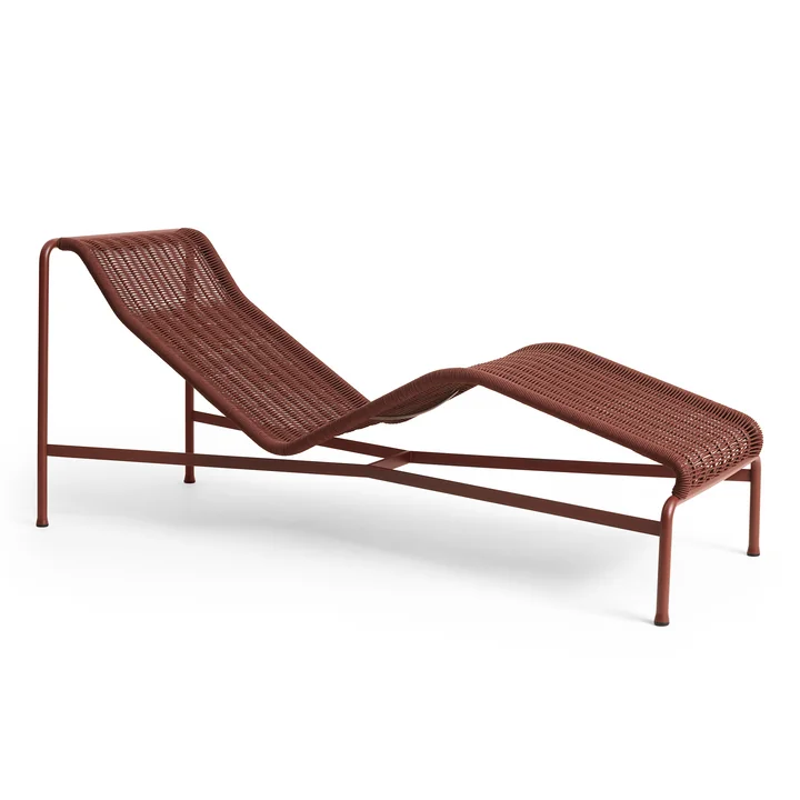 HAY Palissade Cord Chaise Longue - Ligstoel, ijzerrood
