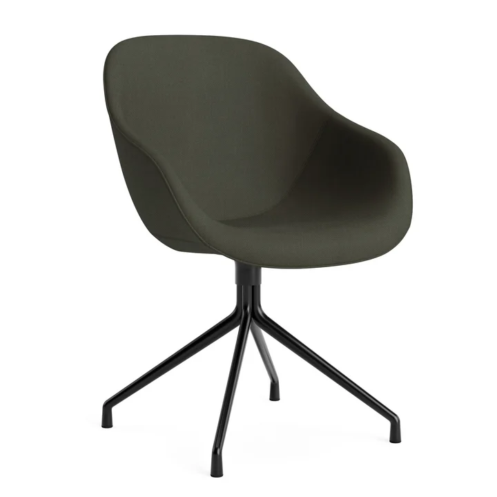 HAY - About A Chair AAC 121 , aluminium zwart gepoedercoat / Fiord (961)