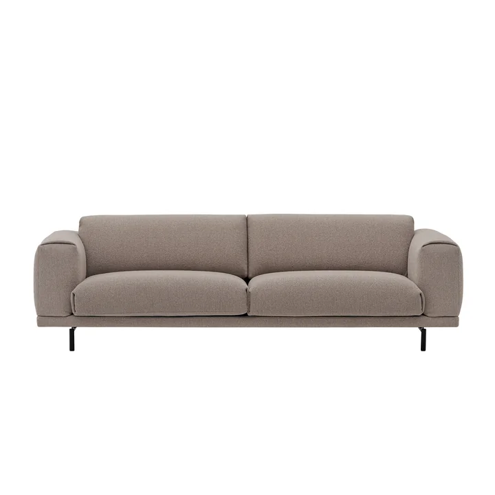 Rest Sofa 3-zits, zwart / bruin (stof Maharam Hearth 6) van Muuto