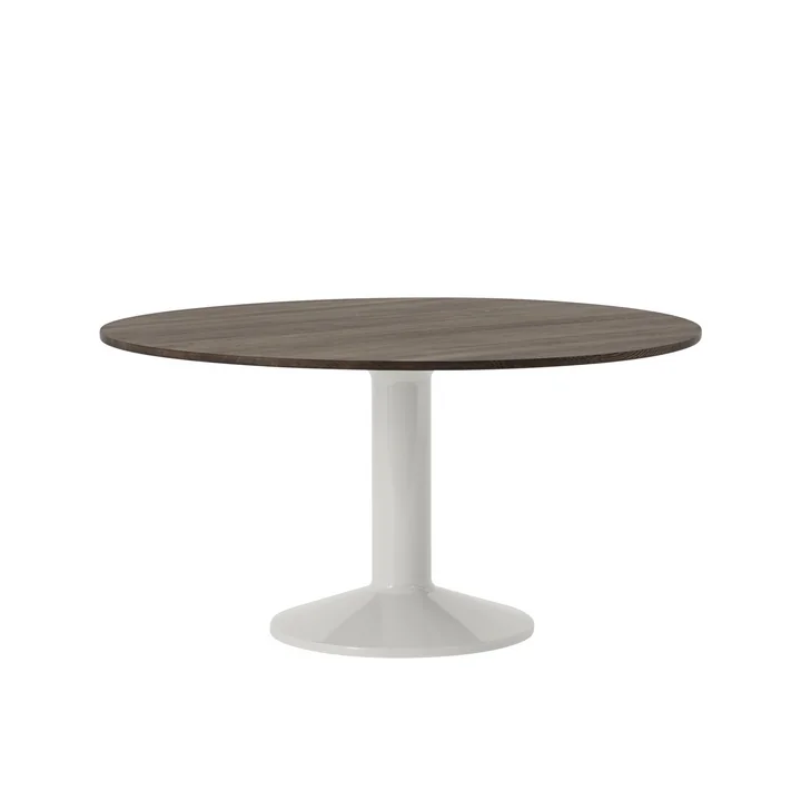 Midst Eettafel, Ø 140 cm, donker geolied eiken / grijs by Muuto
