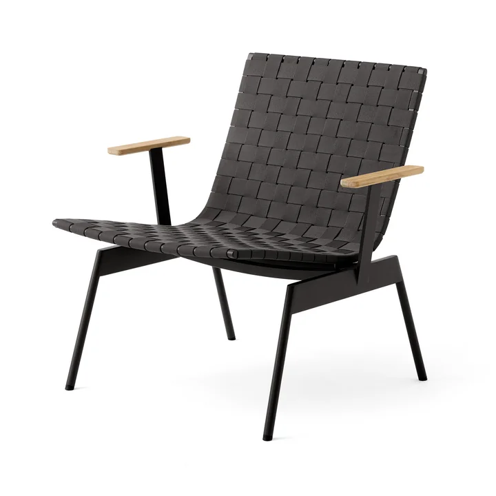 & Tradition Ville Outdoor Lounge Chair - AV45 met armleuningen, warm black