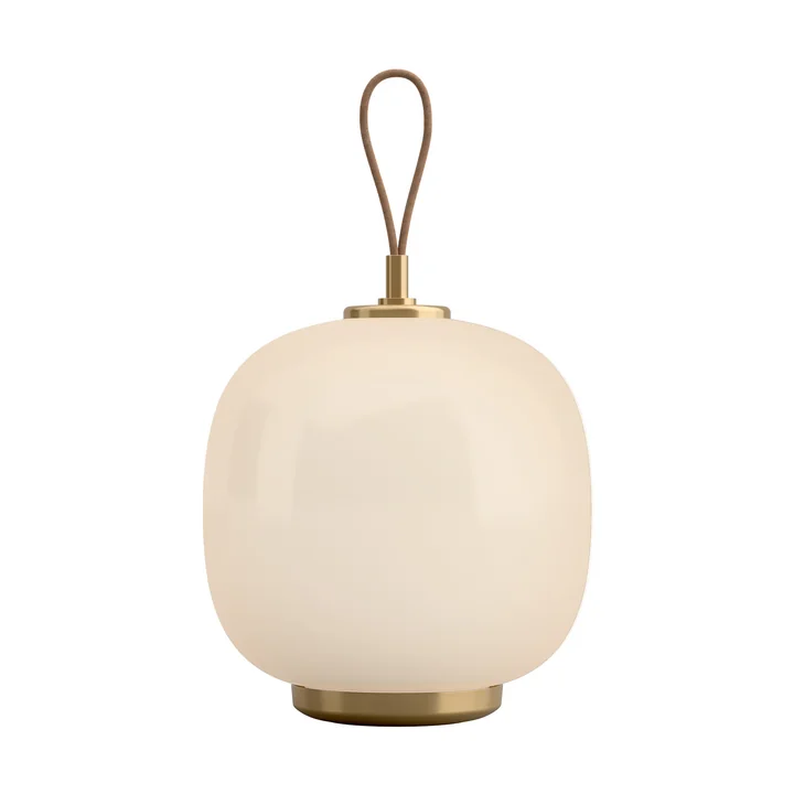 Louis Poulsen VL45 Radiohus - Draagbare LED tafellamp, messing / glanzend opaal wit